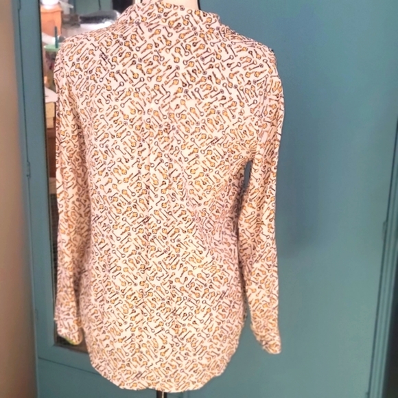 CHICO's key blouse pocket button down womens size 4 (0) - Picture 7 of 11